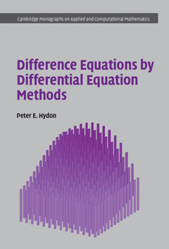 Couverture de l’ouvrage Difference Equations by Differential Equation Methods