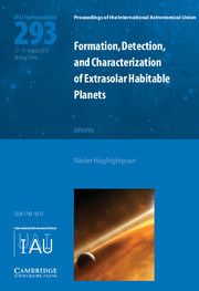 Couverture de l’ouvrage Formation, Detection, and Characterization of Extrasolar Habitable Planets (IAU S293)