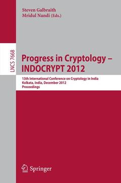 Couverture de l’ouvrage Progress in Cryptology - INDOCRYPT 2012