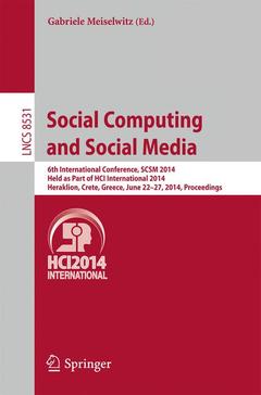 Couverture de l’ouvrage Social Computing and Social Media