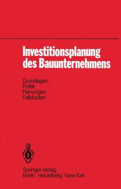 Cover of the book Investitionsplanung des Bauunternehmens