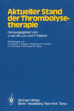 Couverture de l’ouvrage Aktueller Stand der Thrombolysetherapie