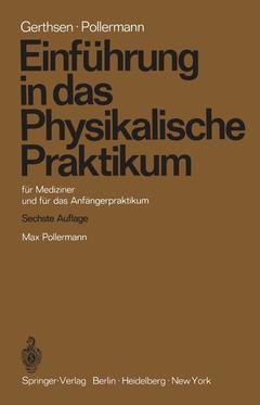 Couverture de l’ouvrage Einführung in das Physikalische Praktikum