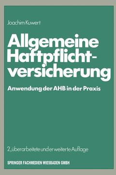 Cover of the book Allgemeine Haftpflichtversicherung