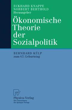 Couverture de l’ouvrage Ökonomische Theorie der Sozialpolitik