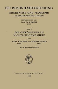 Couverture de l’ouvrage Die Gewöhnung an Nichtantigene Gifte