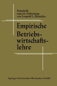 Cover of the book Empirische Betriebswirtschaftslehre