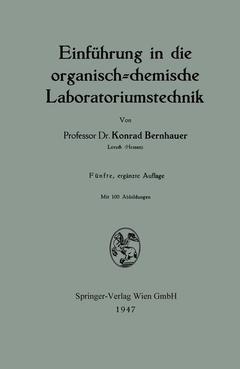 Couverture de l’ouvrage Einführung in die organisch-chemische Laboratoriumstechnik