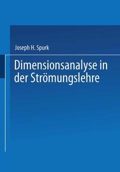 Couverture de l’ouvrage Dimensionsanalyse in der Strömungslehre