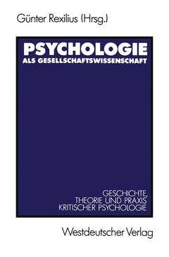 Couverture de l’ouvrage Psychologie als Gesellschaftswissenschaft