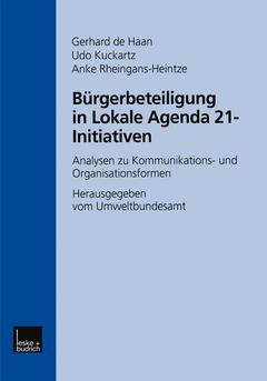 Cover of the book Bürgerbeteiligung in Lokale Agenda 21-Initiativen
