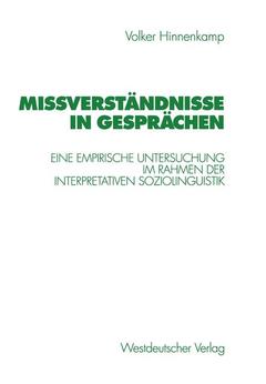 Cover of the book Mißverständnisse in Gesprächen