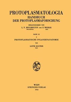 Couverture de l’ouvrage Protoplasmatische Pflanzenanatomie