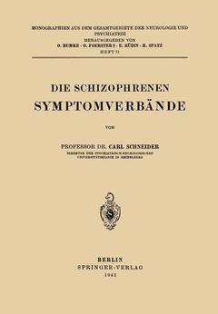 Couverture de l’ouvrage Die Schizophrenen Symptomverbände