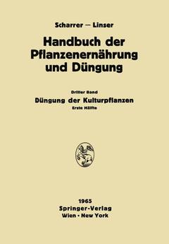Couverture de l’ouvrage Düngung der Kulturpflanzen