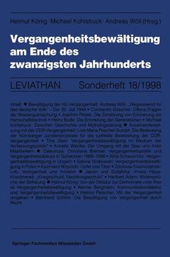 Cover of the book Vergangenheitsbewältigung am Ende des zwanzigsten Jahrhunderts