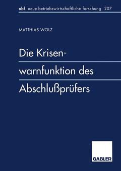 Cover of the book Die Krisenwarnfunktion des Abschlußprüfers
