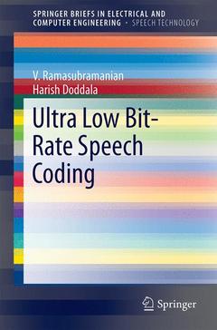 Couverture de l’ouvrage Ultra Low Bit-Rate Speech Coding