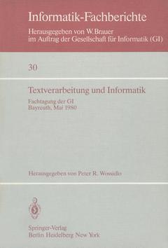 Couverture de l’ouvrage Textverarbeitung und Informatik