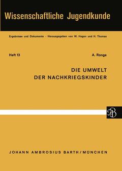 Cover of the book Die Umwelt der Nachkriegskinder