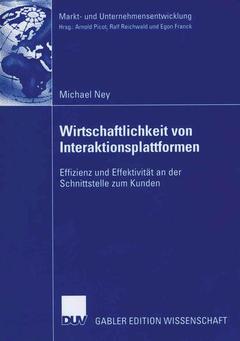 Cover of the book Wirtschaftlichkeit von Interaktionsplattformen