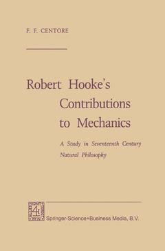 Couverture de l’ouvrage Robert Hooke’s Contributions to Mechanics