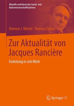 Cover of the book Zur Aktualität von Jacques Rancière