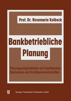 Couverture de l’ouvrage Bankbetriebliche Planung