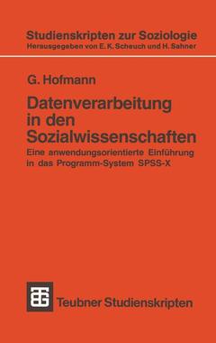 Couverture de l’ouvrage Datenverarbeitung in den Sozialwissenschaften