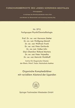 Cover of the book Organische Komplexbildner mit variablem Abstand der Liganden