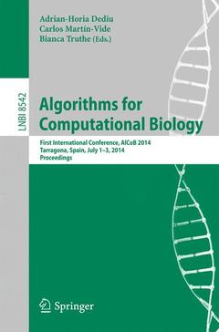 Couverture de l’ouvrage Algorithms for Computational Biology