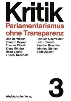 Cover of the book Parlamentarismus ohne Transparenz