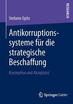 Couverture de l’ouvrage Antikorruptionssysteme für die strategische Beschaffung