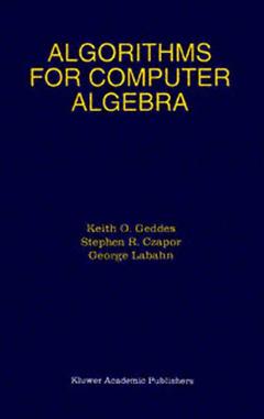 Couverture de l’ouvrage Algorithms for Computer Algebra