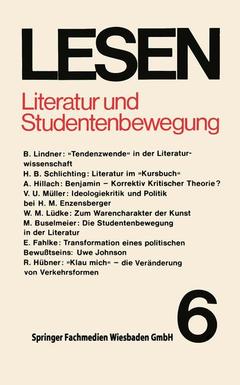 Couverture de l’ouvrage Literatur und Studentenbewegung