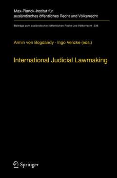 Couverture de l’ouvrage International Judicial Lawmaking