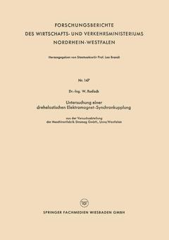 Couverture de l’ouvrage Untersuchung einer drehelastischen Elektromagnet-Synchronkupplung