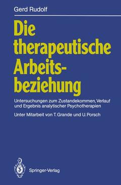 Couverture de l’ouvrage Die therapeutische Arbeitsbeziehung