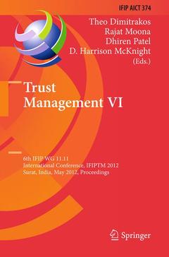 Couverture de l’ouvrage Trust Management VI