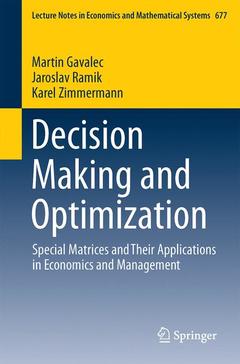 Couverture de l’ouvrage Decision Making and Optimization