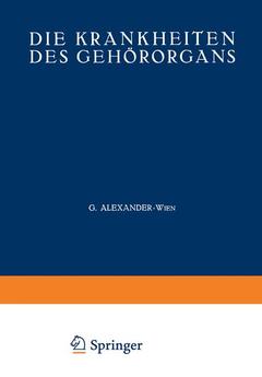 Cover of the book Die Krankheiten des Gehörorgans