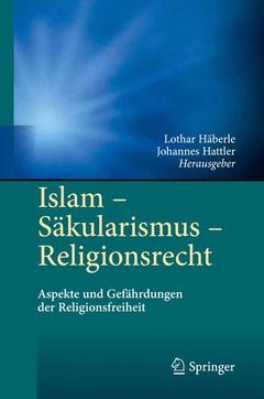 Couverture de l’ouvrage Islam - Säkularismus - Religionsrecht