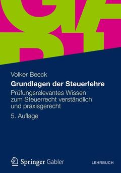 Cover of the book Grundlagen der Steuerlehre