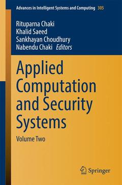 Couverture de l’ouvrage Applied Computation and Security Systems