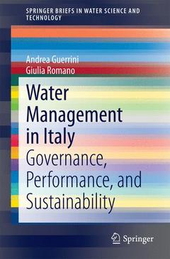 Couverture de l’ouvrage Water Management in Italy
