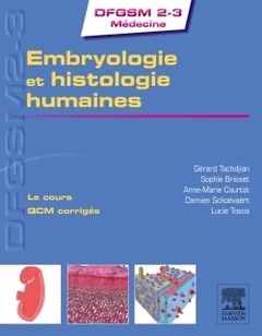 Couverture de l’ouvrage Embryologie Et Histologie Humaines