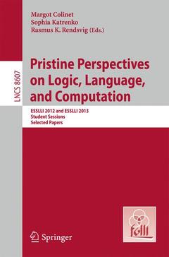 Couverture de l’ouvrage Pristine Perspectives on Logic, Language and Computation