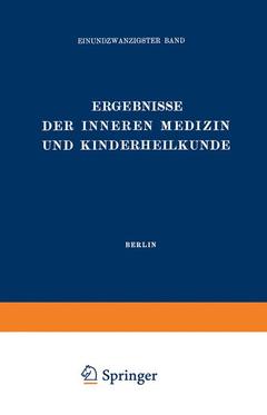 Cover of the book Ergebnisse der Inneren Medizin und Kinderheilkunde