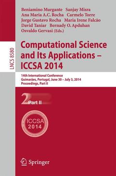 Couverture de l’ouvrage Computational Science and Its Applications - ICCSA 2014