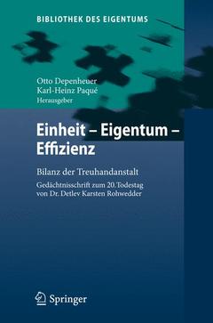 Couverture de l’ouvrage Einheit - Eigentum - Effizienz